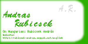 andras rubicsek business card